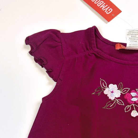 NWT Gymboree Girl Floral Print Bike Short & Short Sleeve Flower A-Line Top 4 - Picture 5 of 6